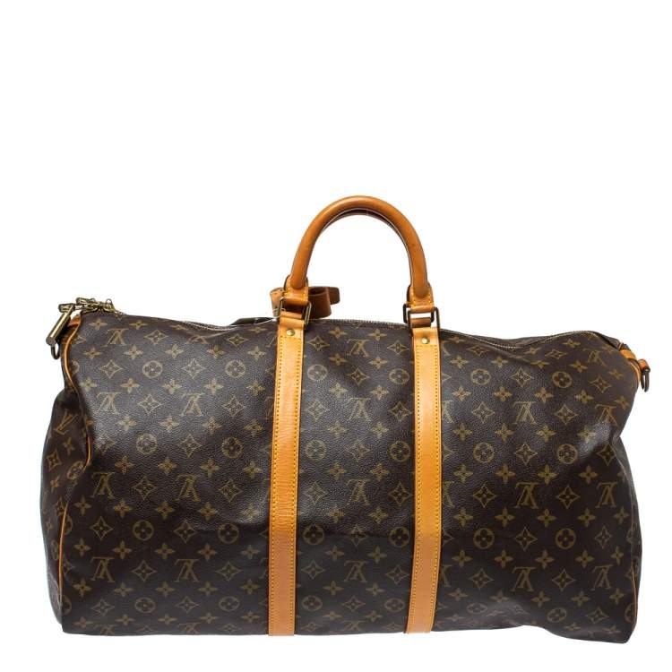 Pre Owned Louis Vuitton Monogram Canvas Keepall Bandouliere 55 Bag