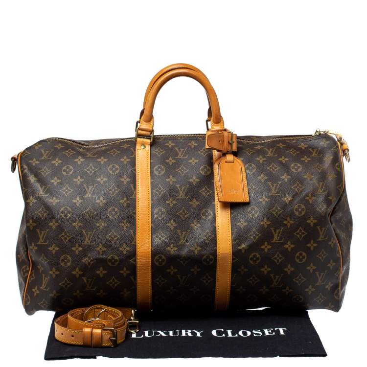 Pre Owned Louis Vuitton Monogram Canvas Keepall Bandouliere 55 Bag