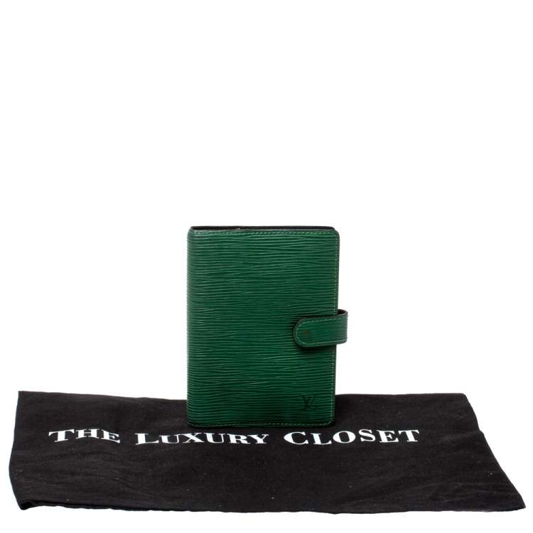 Pre Owned Louis Vuitton Green Epi Leather Small Ring Agenda Cover