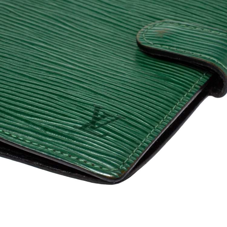 Pre Owned Louis Vuitton Green Epi Leather Small Ring Agenda Cover