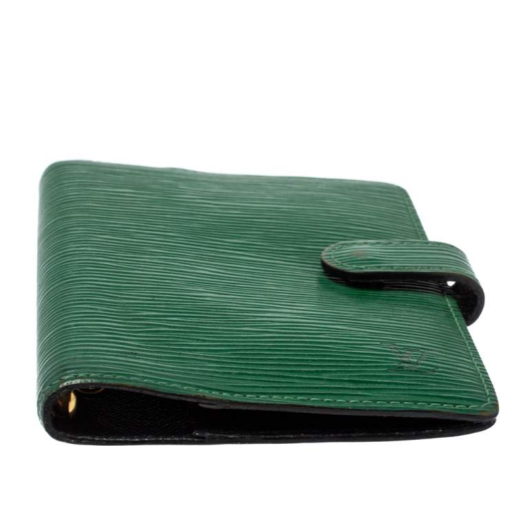 Pre Owned Louis Vuitton Green Epi Leather Small Ring Agenda Cover