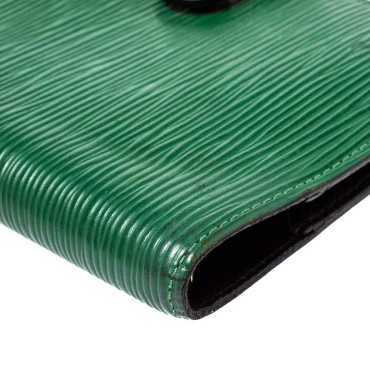 Pre Owned Louis Vuitton Green Epi Leather Small Ring Agenda Cover