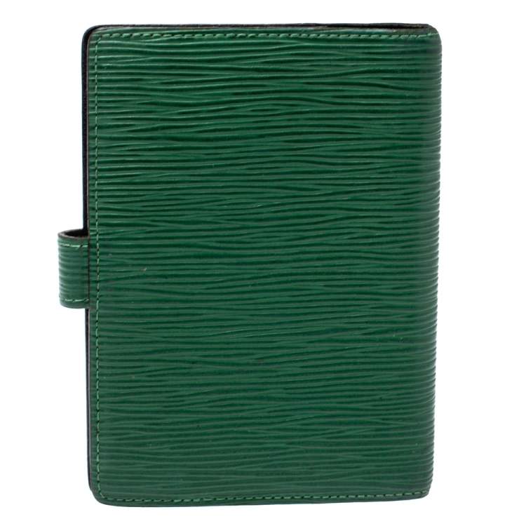 Pre Owned Louis Vuitton Green Epi Leather Small Ring Agenda Cover