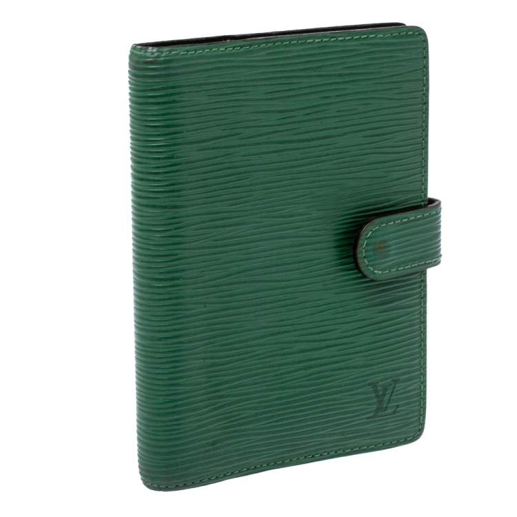 Pre Owned Louis Vuitton Green Epi Leather Small Ring Agenda Cover