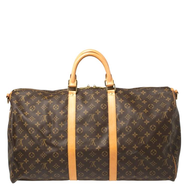Pre Owned Louis Vuitton Monogram Canvas Keepall Bandouliere 55 Bag