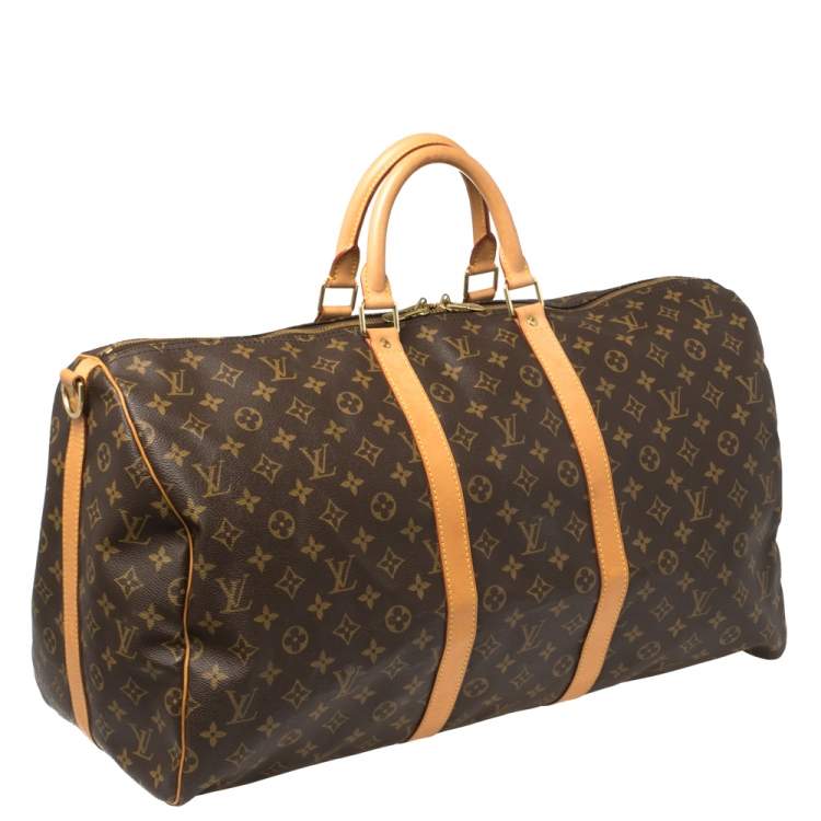 Pre Owned Louis Vuitton Monogram Canvas Keepall Bandouliere 55 Bag