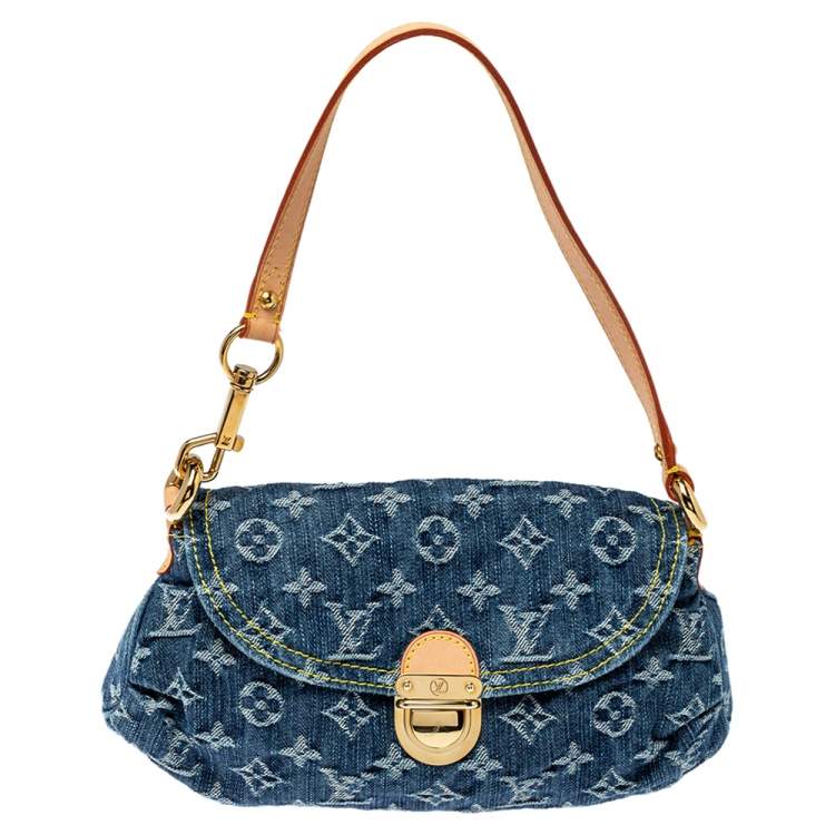 Louis Vuitton Pleaty Handbag Denim Small Blue 1944042