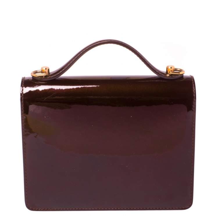 Pre Owned Louis Vuitton Amarante Vernis Monceau BB Bag