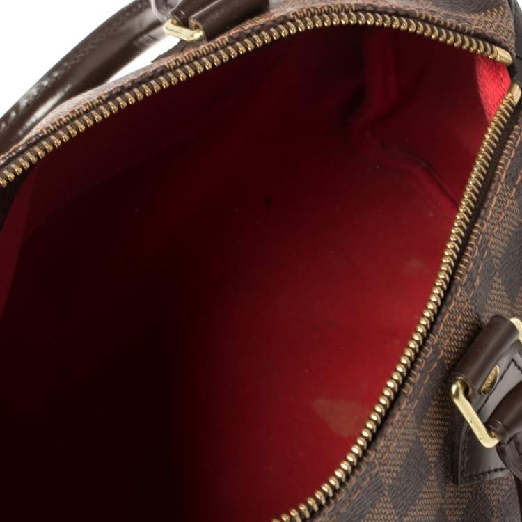 Pre Owned Louis Vuitton Damier Ebene Canvas Speedy 25 Bag