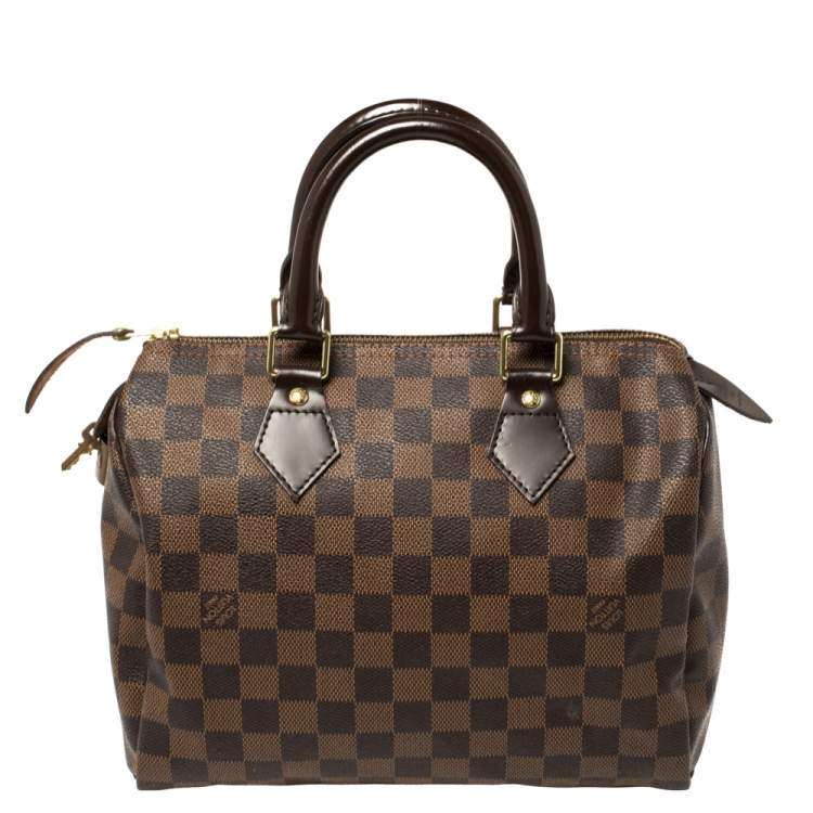 Pre Owned Louis Vuitton Damier Ebene Canvas Speedy 25 Bag