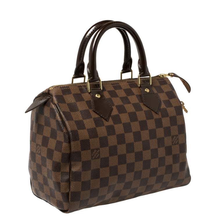 Pre Owned Louis Vuitton Damier Ebene Canvas Speedy 25 Bag