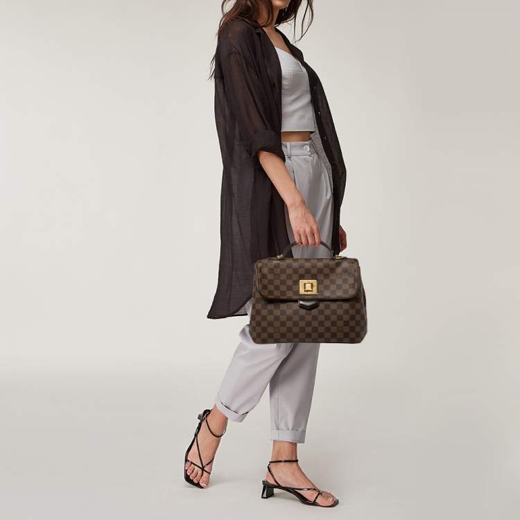 Pre Owned Louis Vuitton Damier Ebene Canvas Bergamo MM Bag