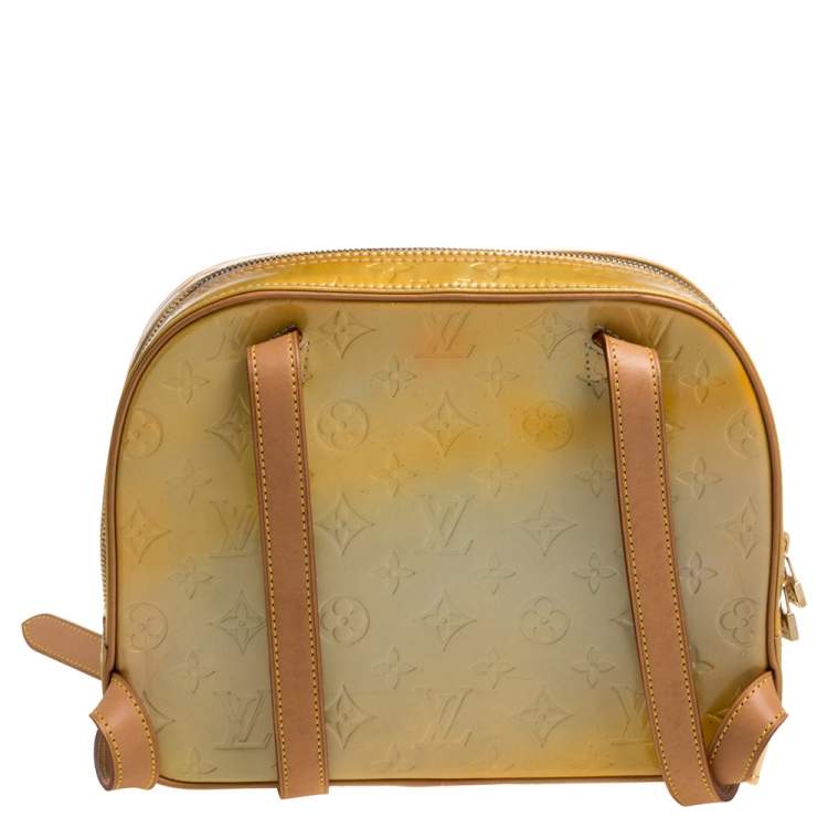 Pre Owned Louis Vuitton Lime Monogram Vernis Murray Backpack