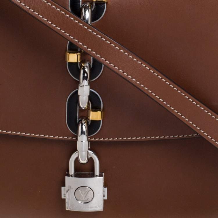 Pre Owned Louis Vuitton Brown Leather Chain It PM Bag