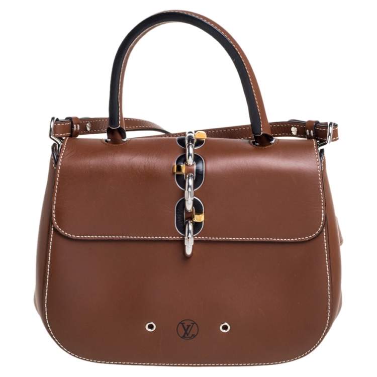 Pre Owned Louis Vuitton Brown Leather Chain It PM Bag