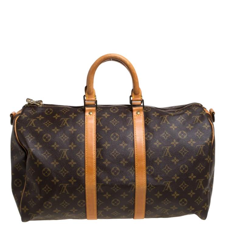 Pre Owned Louis Vuitton Monogram Canvas Keepall Bandouliere 45 Bag