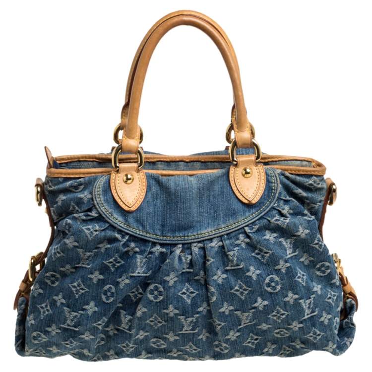 Louis Vuitton Monogram Denim Neo Cabby Mm Bleu Tote Bag, Luxury