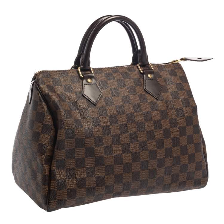 Pre Owned Louis Vuitton Damier Ebene Canvas Speedy 30 Bag