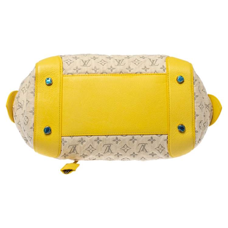 مملوكة مسبقًا Louis Vuitton Jaune Monogram Denim Limited Edition Speedy Round MM Bag