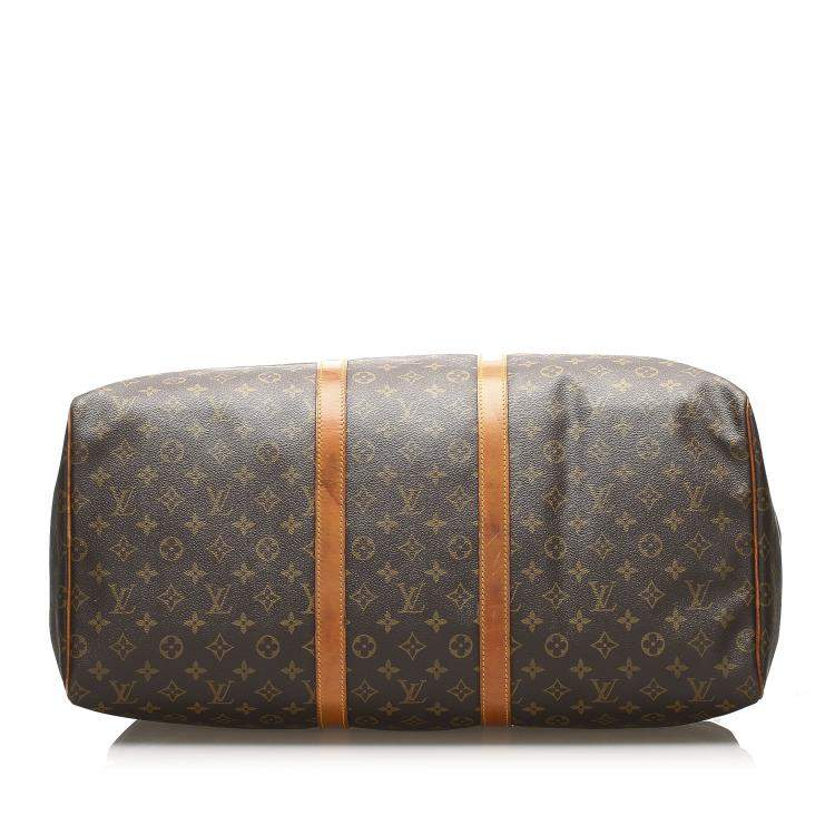 Pre Owned Louis Vuitton Brown Monogram Canvas Keepall 55 Bag