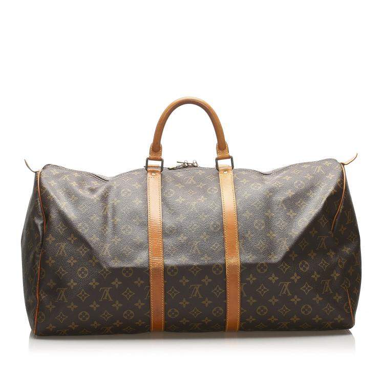 Pre Owned Louis Vuitton Brown Monogram Canvas Keepall 55 Bag