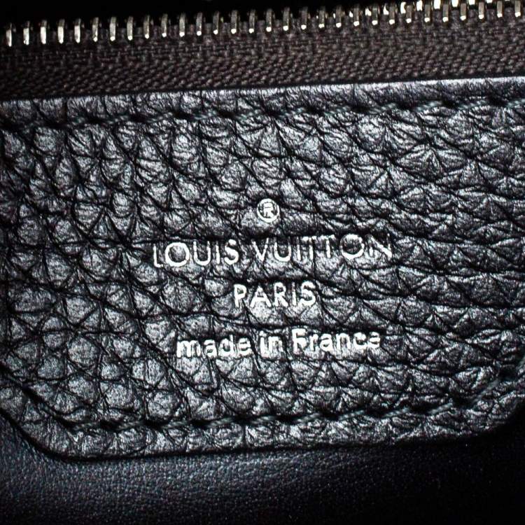 Pre Owned Louis Vuitton Dark Grey Taurillon Leather Capucines MM Bag
