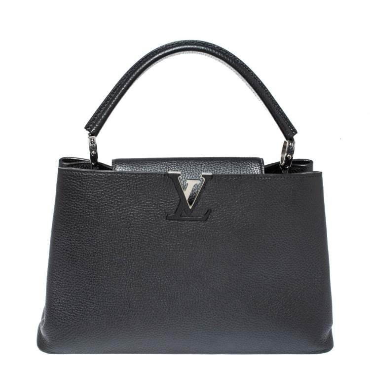 Louis Vuitton Dark Grey Taurillon Leather Capucines MM Bag Louis ...