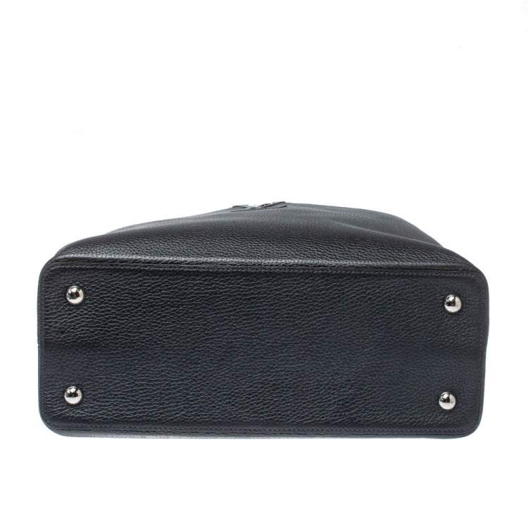 Pre Owned Louis Vuitton Dark Grey Taurillon Leather Capucines MM Bag