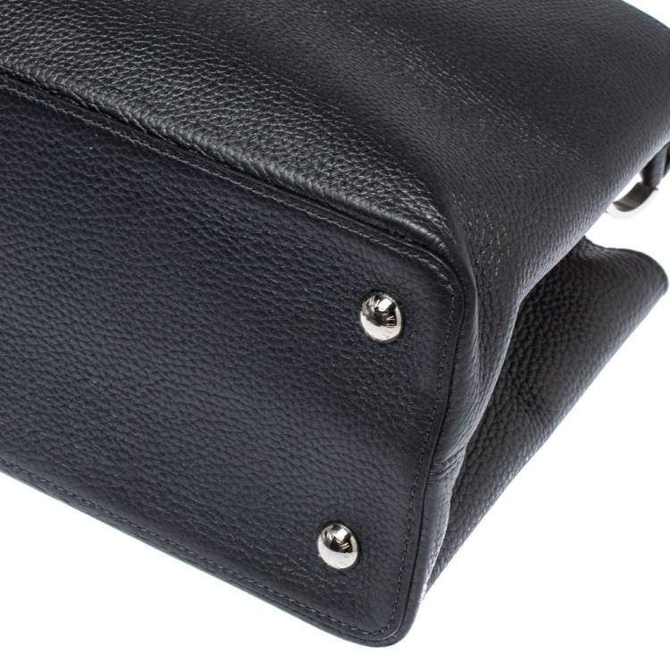 Pre Owned Louis Vuitton Dark Grey Taurillon Leather Capucines MM Bag