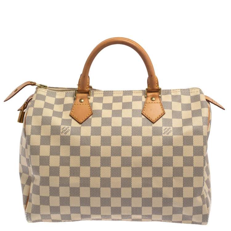 Pre Owned Louis Vuitton Damier Azur Canvas Speedy 30 Bag