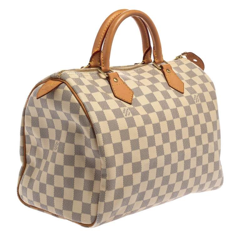 Pre Owned Louis Vuitton Damier Azur Canvas Speedy 30 Bag
