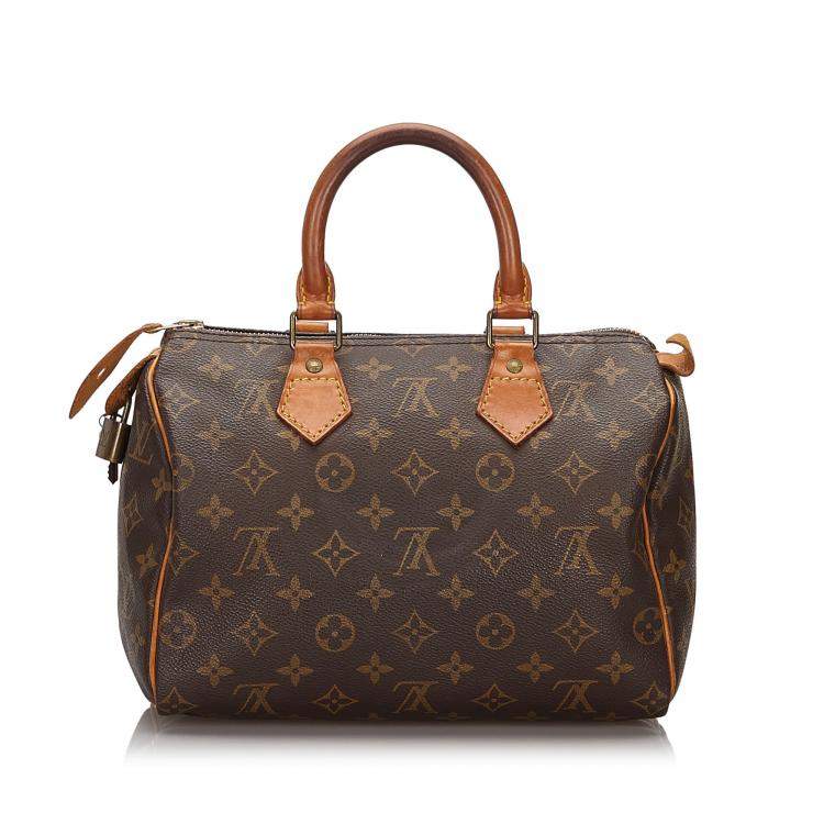 Pre Owned Louis Vuitton Brown Monogram Canvas Speedy 25 Bag 