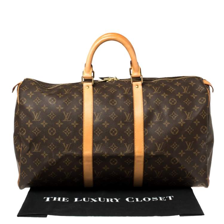 Pre Owned Louis Vuitton Monogram Canvas Keepall 50 Bag