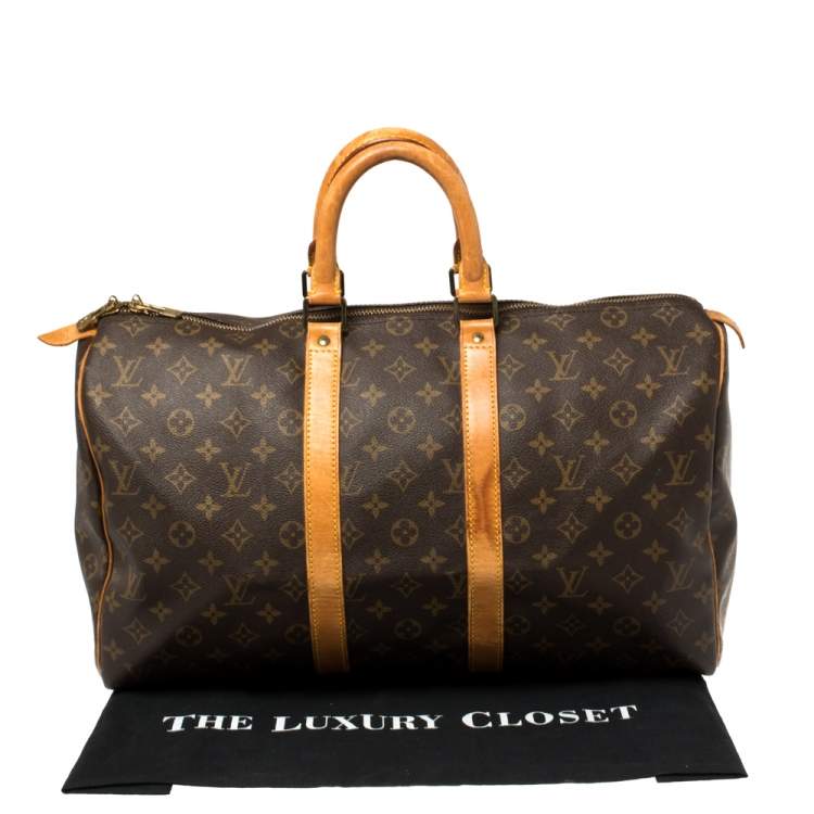 Pre Owned Louis Vuitton Monogram Canvas Keepall 45 Bag