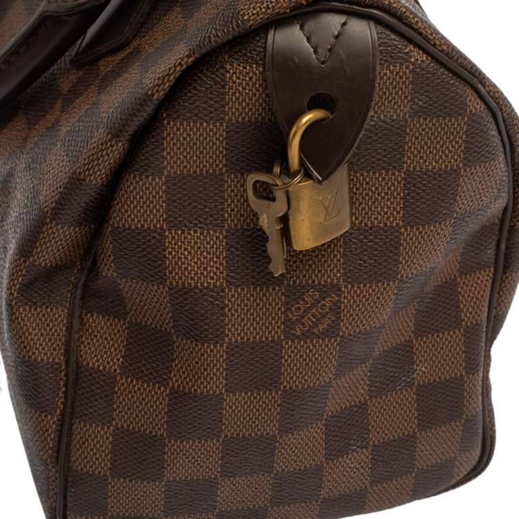 Pre Owned Louis Vuitton Damier Ebene Canvas Speedy 25 Bag