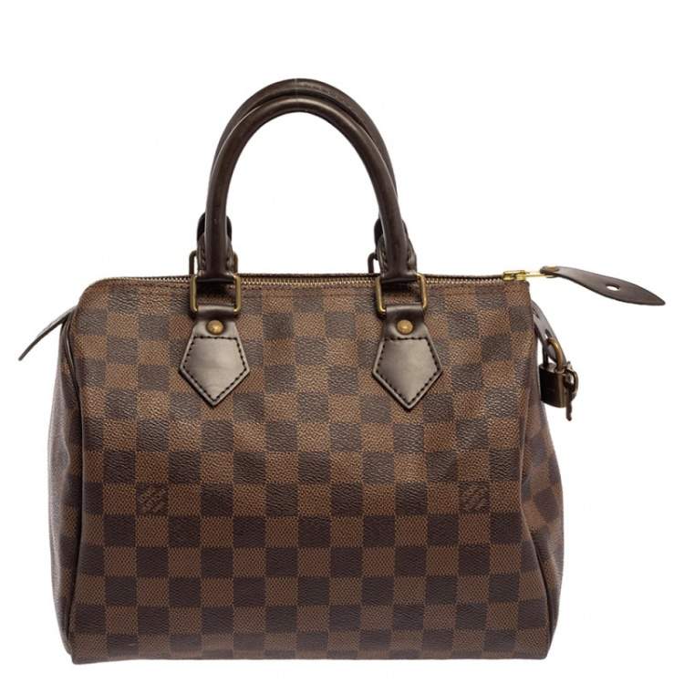 Pre Owned Louis Vuitton Damier Ebene Canvas Speedy 25 Bag