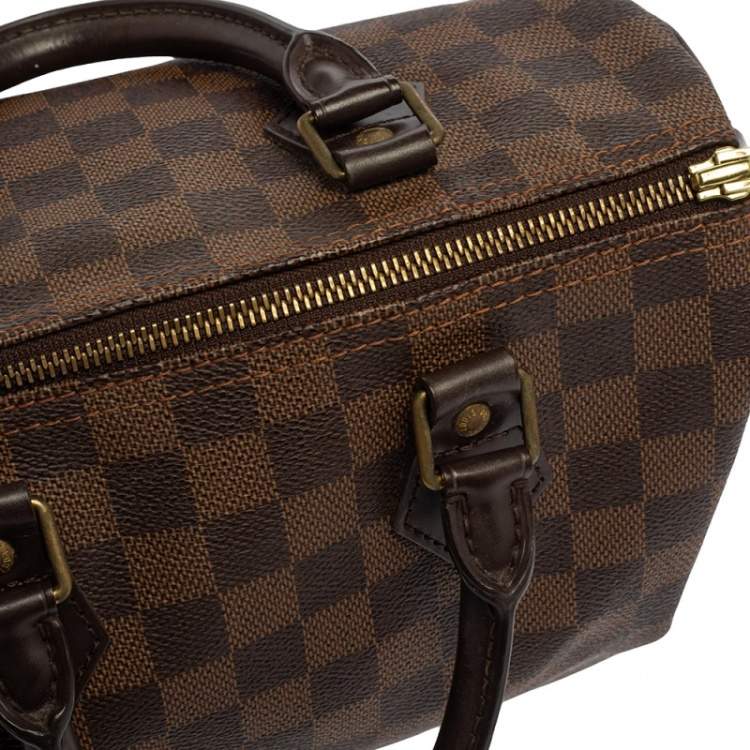 Pre Owned Louis Vuitton Damier Ebene Canvas Speedy 25 Bag