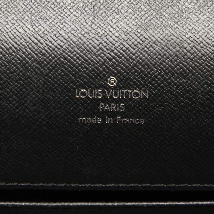 Pre Owned Louis Vuitton Black Taiga Leather Porte-Document Angara Briefcase