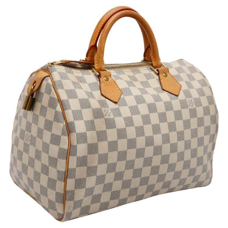 Pre Owned Louis Vuitton Damier Azur Canvas Speedy 30 Bag