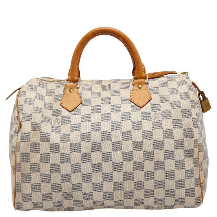 Pre Owned Louis Vuitton Damier Azur Canvas Speedy 30 Bag