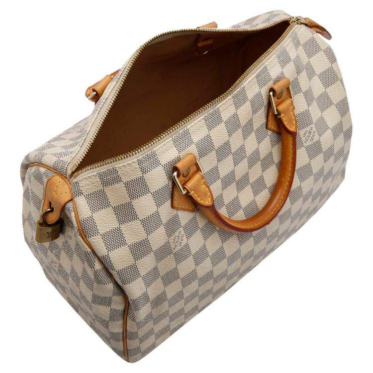 Pre Owned Louis Vuitton Damier Azur Canvas Speedy 30 Bag