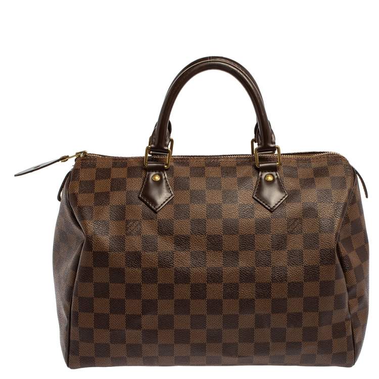 Pre Owned Louis Vuitton Damier Ebene Canvas Speedy 30 Bag