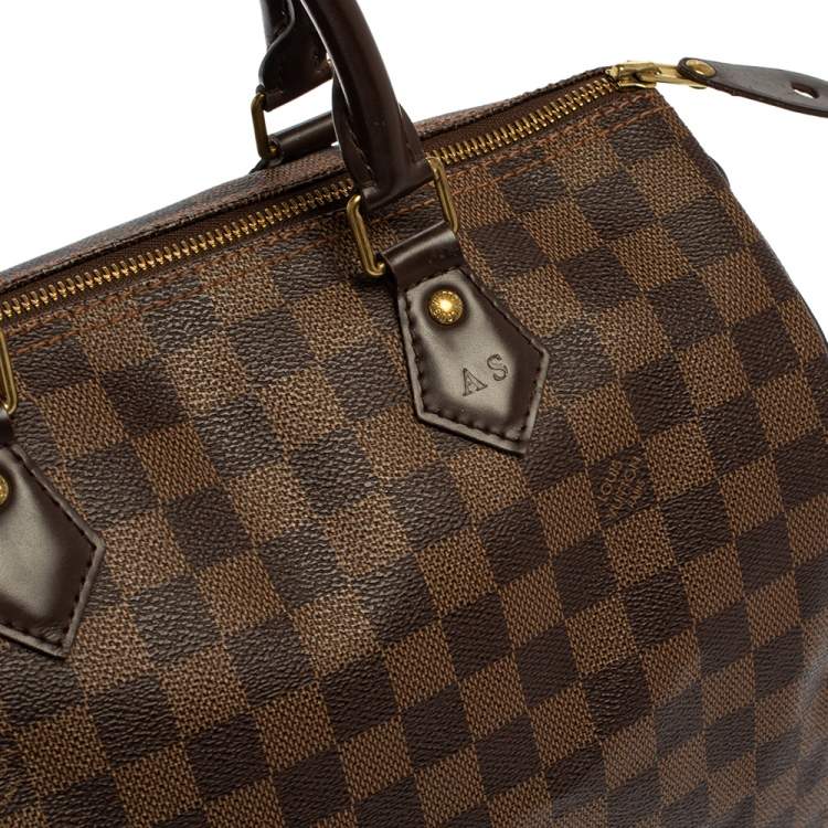 Pre Owned Louis Vuitton Damier Ebene Canvas Speedy 30 Bag