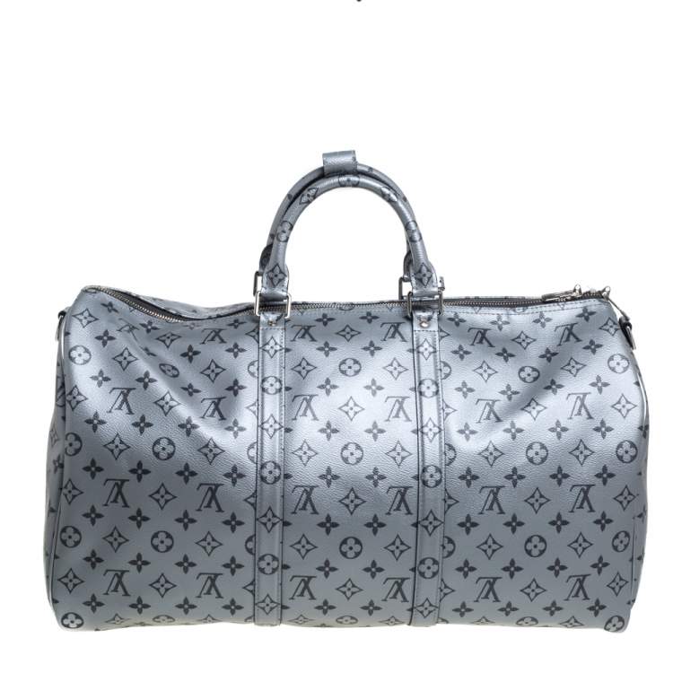 Pre Owned Louis Vuitton Metallic Monogram Keepall Bandouliere 50 Bag