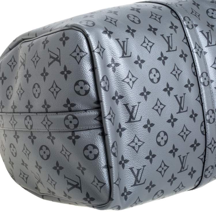 Pre Owned Louis Vuitton Metallic Monogram Keepall Bandouliere 50 Bag