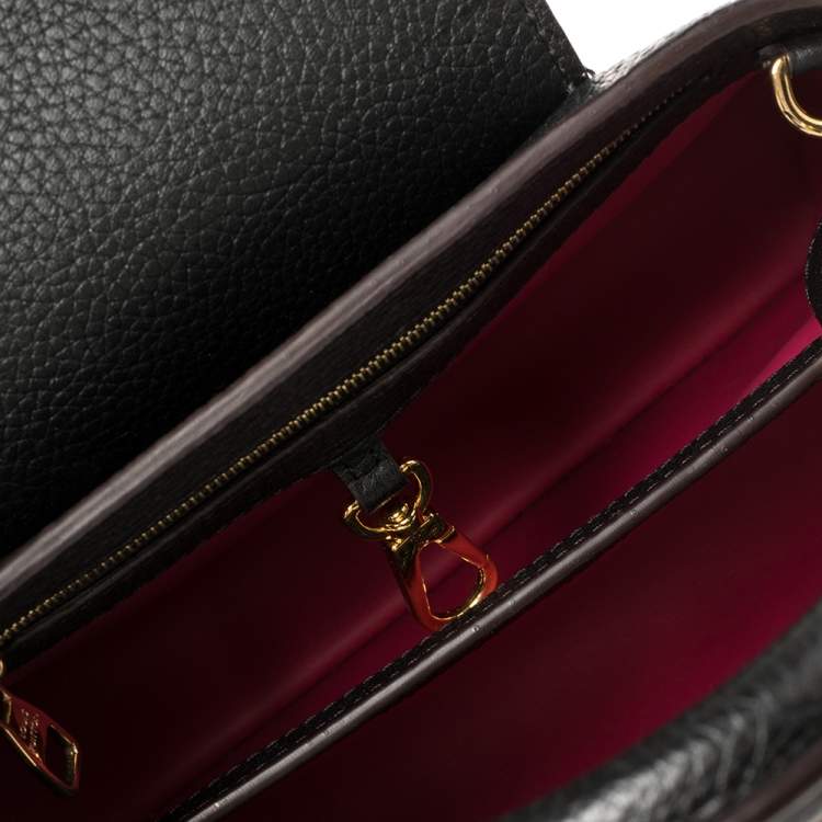 Pre Owned Louis Vuitton Black Taurillon Leather Capucines BB Bag