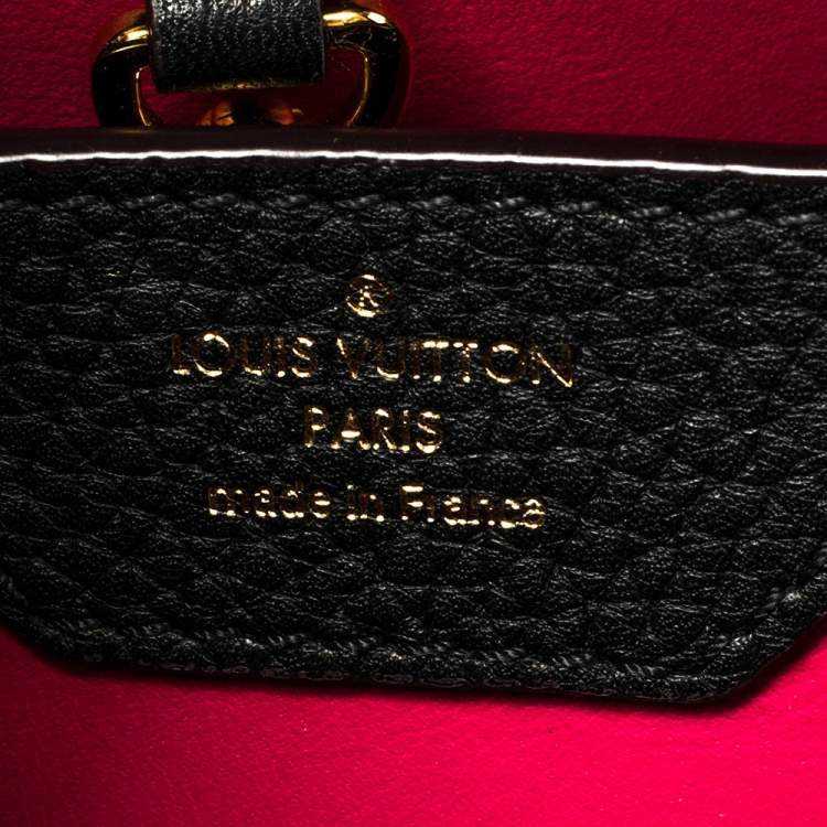 Pre Owned Louis Vuitton Black Taurillon Leather Capucines BB Bag