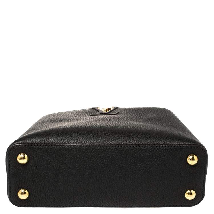 Pre Owned Louis Vuitton Black Taurillon Leather Capucines BB Bag