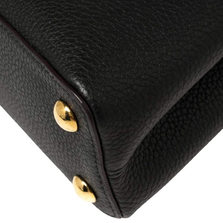 Pre Owned Louis Vuitton Black Taurillon Leather Capucines BB Bag