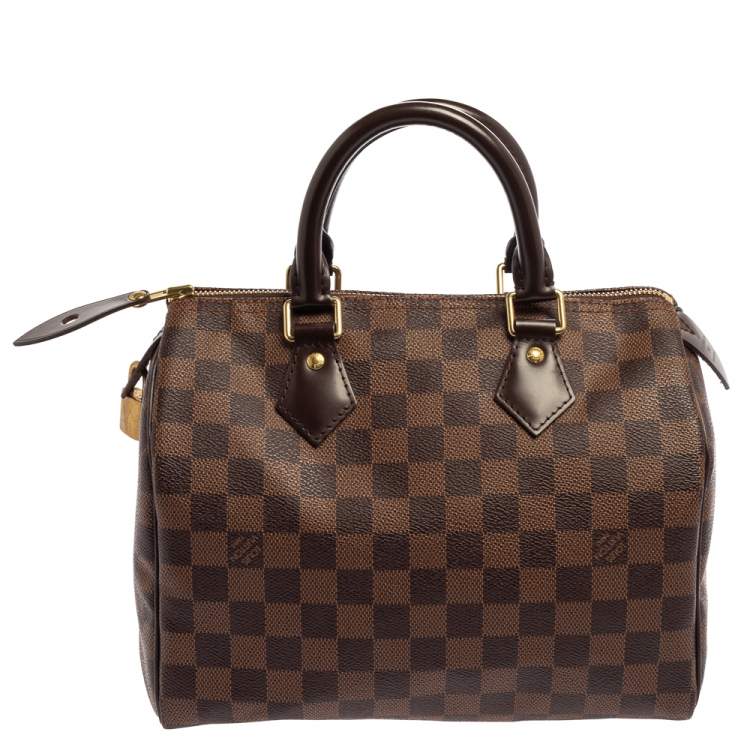 Pre Owned Louis Vuitton Damier Ebene Canvas Speedy NM 25 Bag